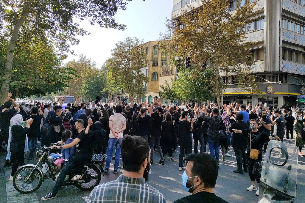Manifestación ciudadanas en las calles del capital Teherán de Irán