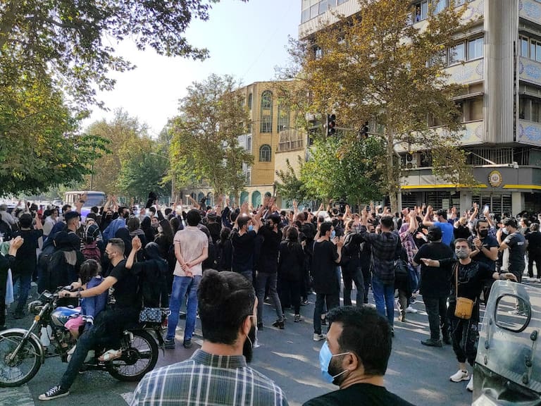 Manifestación ciudadanas en las calles del capital Teherán de Irán