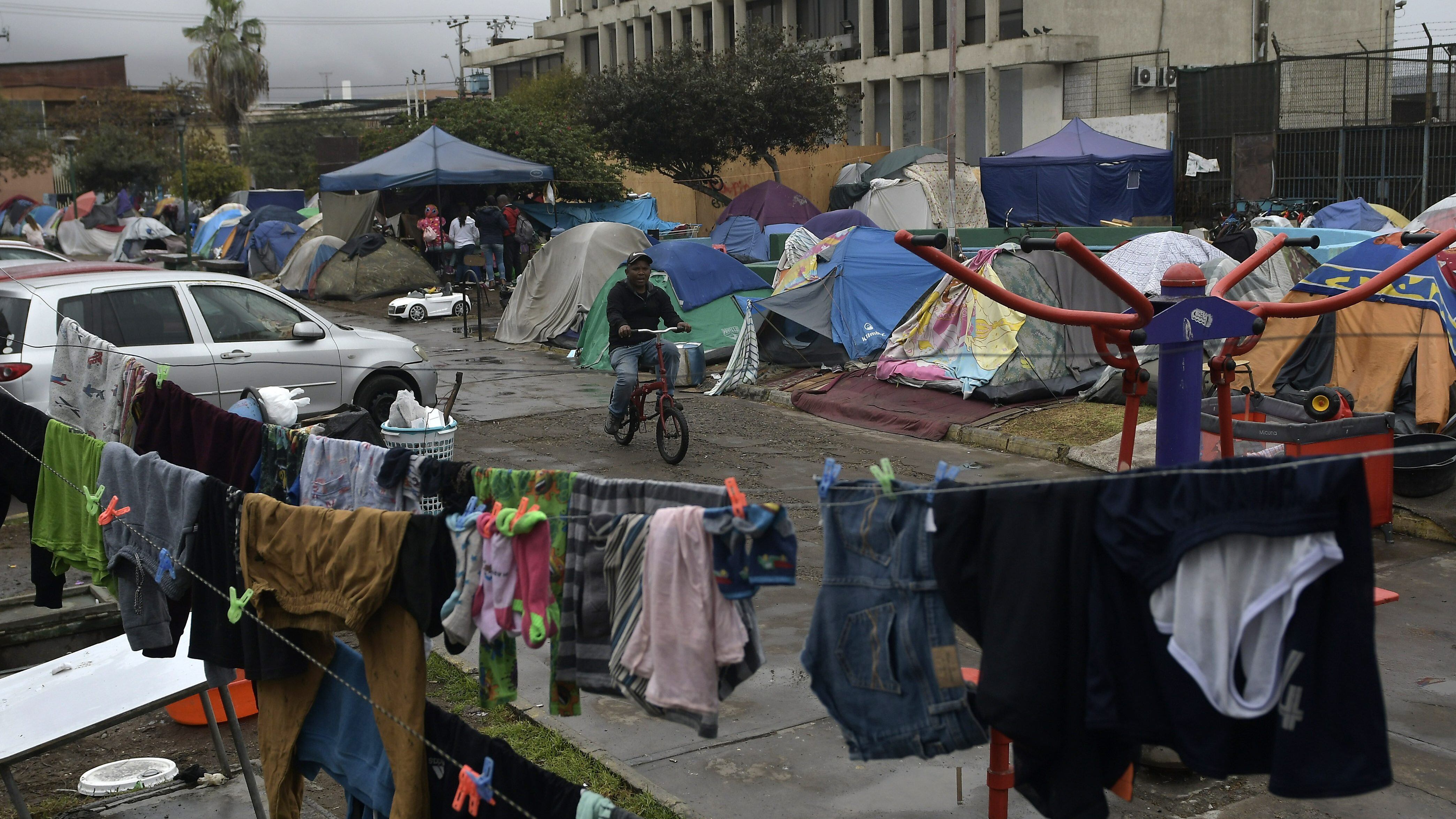 Campamentos de migrantes en Iquique