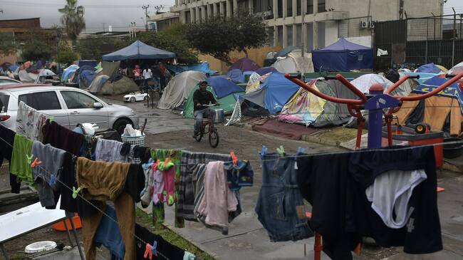 Campamentos de migrantes en Iquique