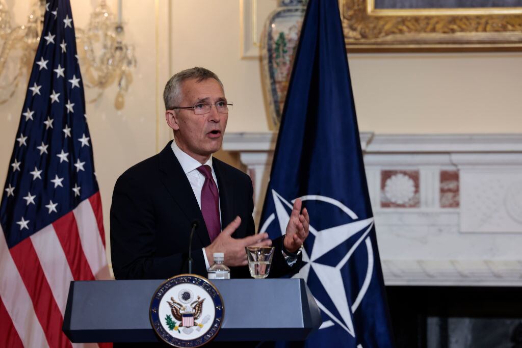 El secretario general de la OTAN Jens Stoltenberg en Washington