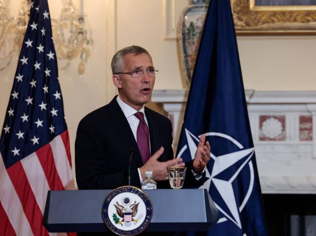 El secretario general de la OTAN Jens Stoltenberg en Washington