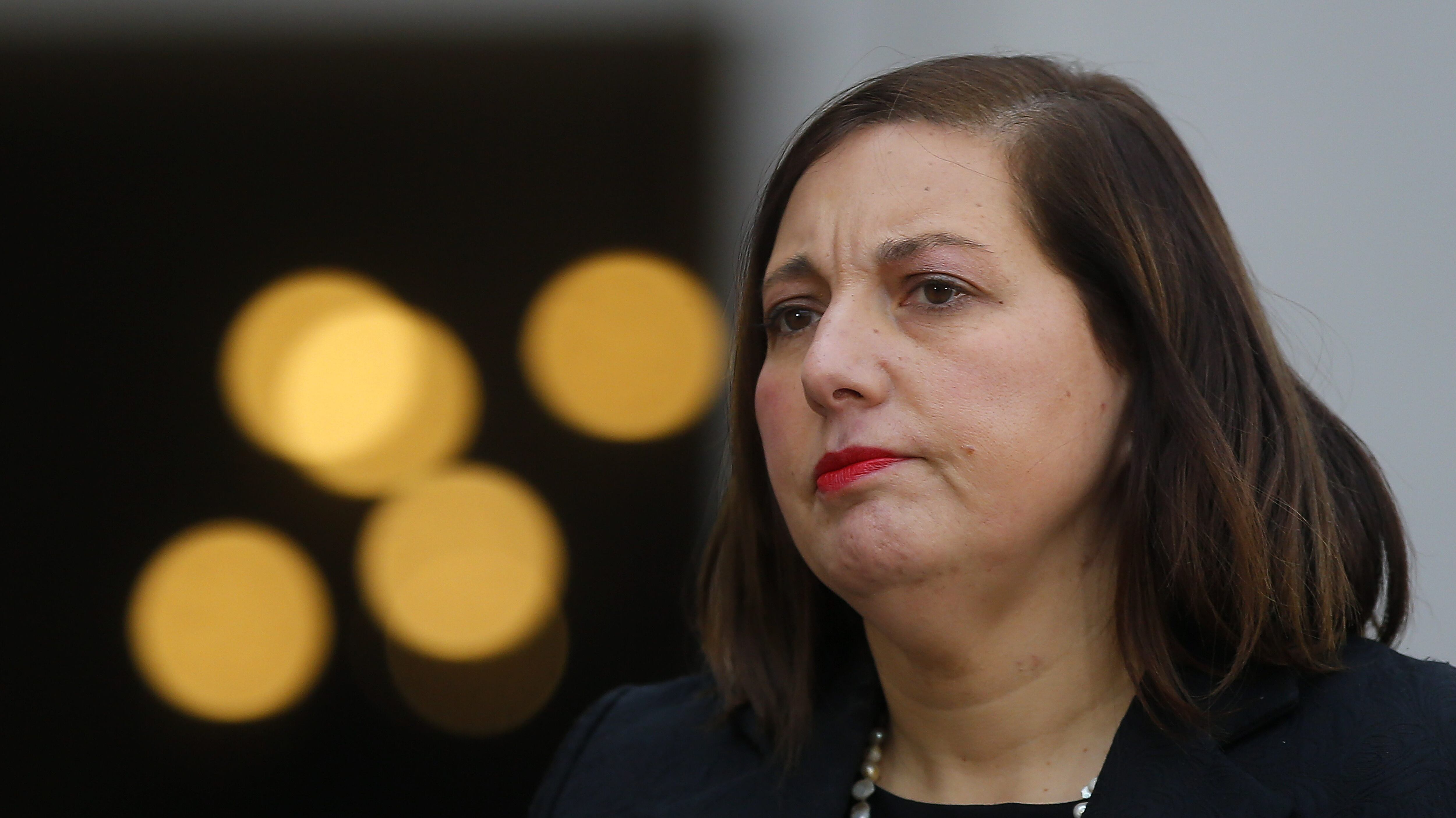 13 de Junio de 2022/SANTIAGO La nueva presidenta del PS, Paulina Vodanovic, al termino del  Politico, en el Palacio de la Moneda.
FOTO: CRISTOBAL ESCOBAR/AGENCIAUNO