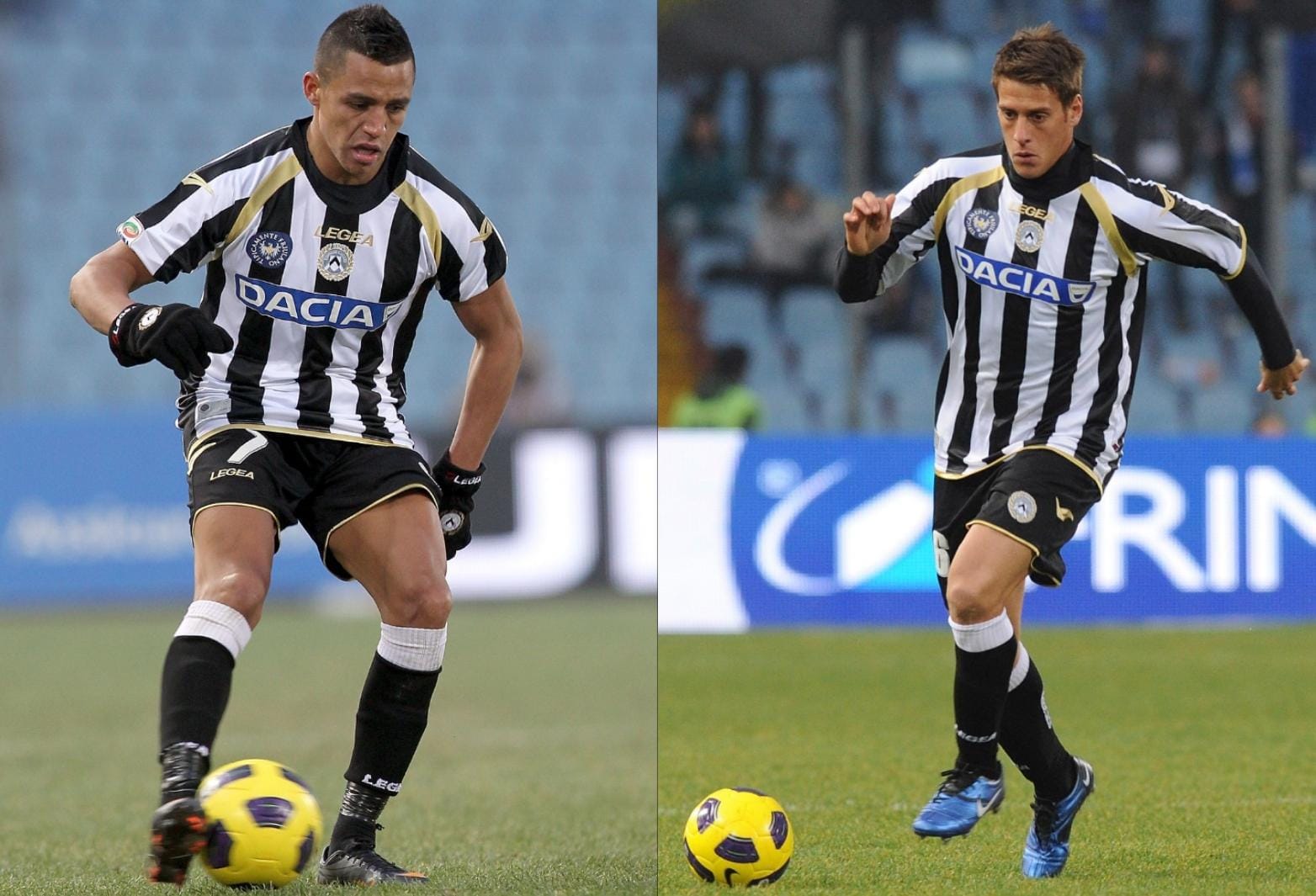 Alexis Sánchez y Germán Denis en Udinese, temporada 2010-11. Foto: Getty Images