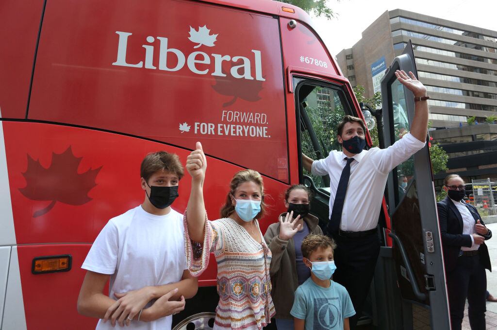 Trudeau durante su última campaña electoral en Canadá