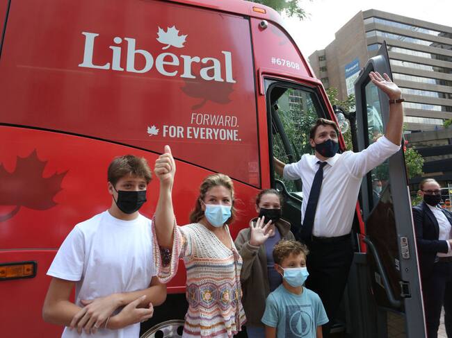 Trudeau durante su última campaña electoral en Canadá