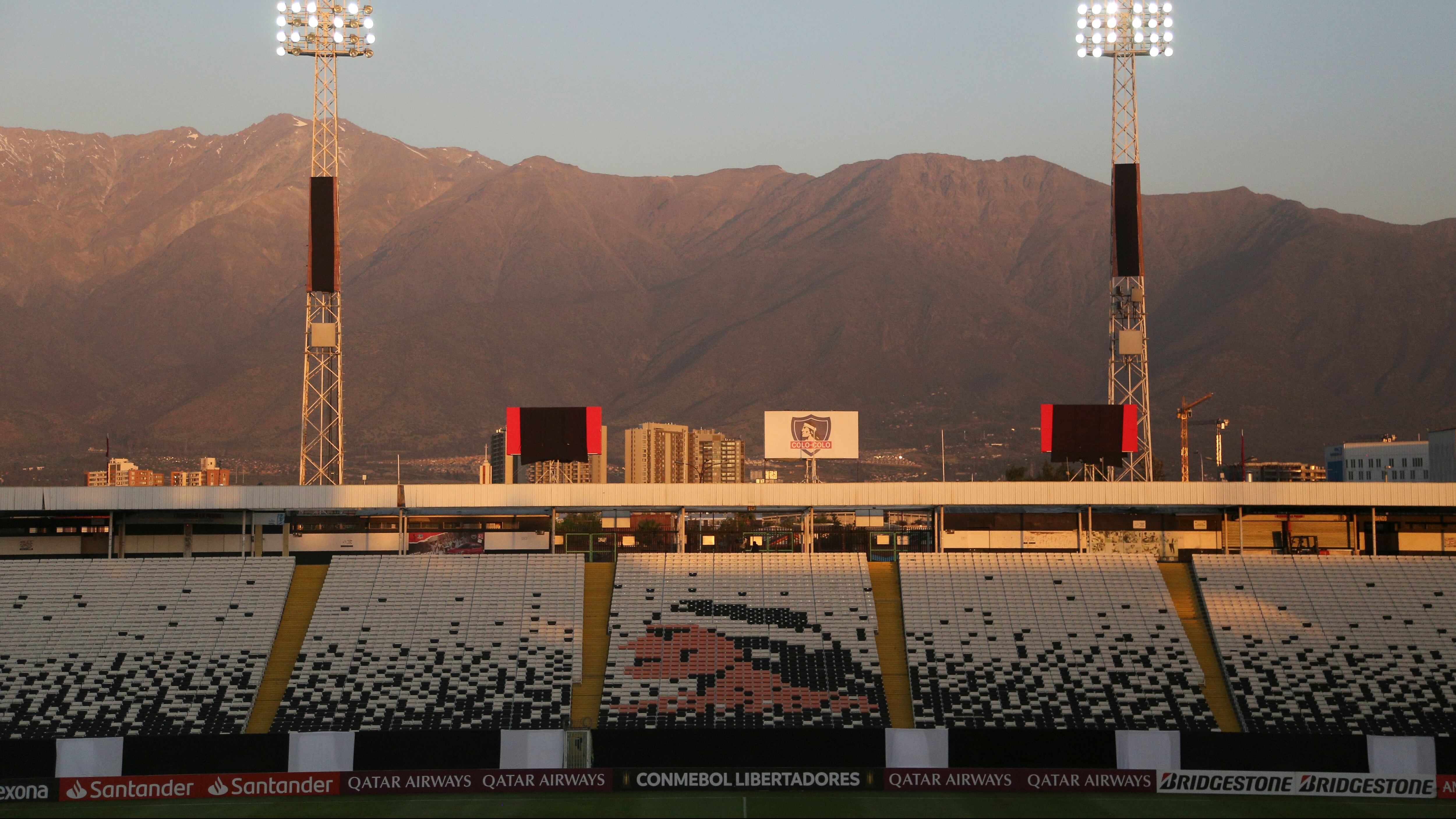 View of the empty stands before the closed-door Copa Libertadores group phase football match between Chile's Colo Colo and Bolivia's Jorge Wilstermann at the Monumental Stadium in Santiago, on October 20, 2020, amid the COVID-19 novel coronavirus pandemic. (Photo by CLAUDIO REYES / POOL / AFP) (Photo by CLAUDIO REYES/POOL/AFP via Getty Images)