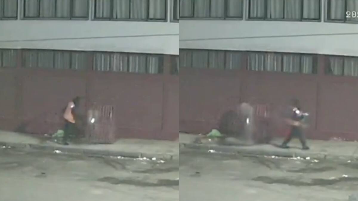 Insólito: captan a sujeto robando medidor de agua a colegio dos horas después de ser instalado en Iquique
