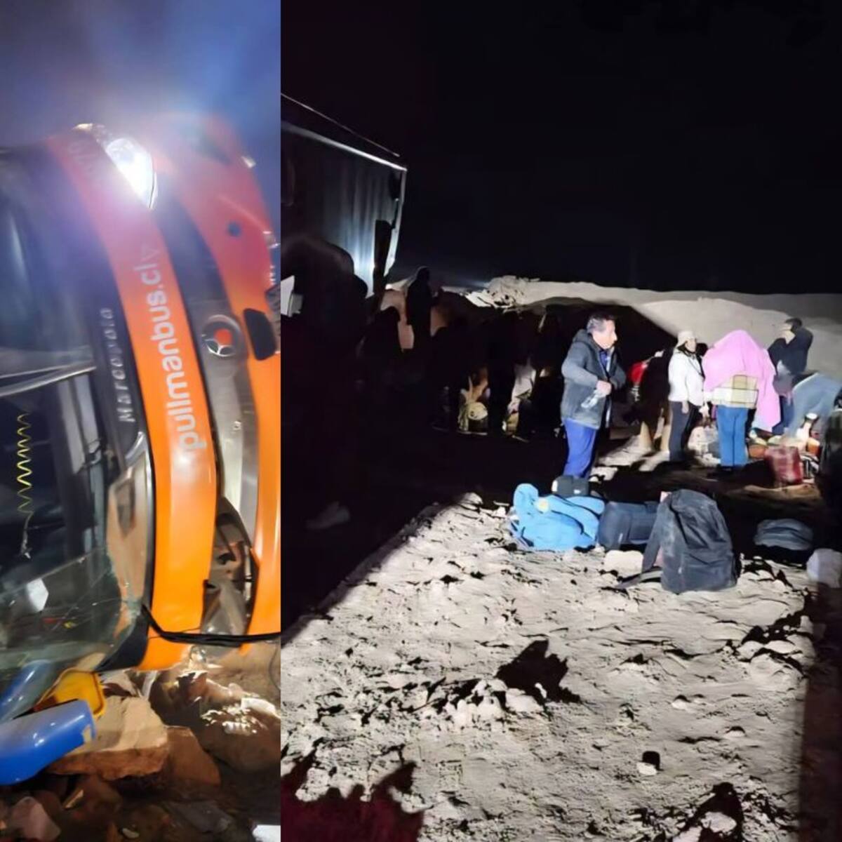 Preocupación en plena carretera: bus que viajaba de Arica a Santiago volcó en la Ruta 5 Norte con 42 pasajeros a bordo