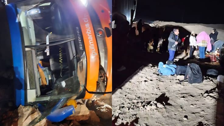 Bus que viajaba de Arica a Santiago volcó en la Ruta 5 Norte con 42 pasajeros a bordo