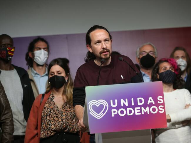 El discurso de Pablo Iglesias, de Unidas Podemos, en el que renunció a la política. Foto: Getty Images