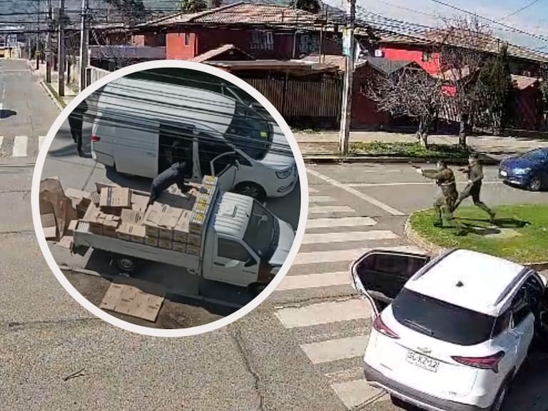 Todo quedó registrado: robaron camión con huevos, el dueño los chocó con su auto y terminaron a tiros contra carabineros