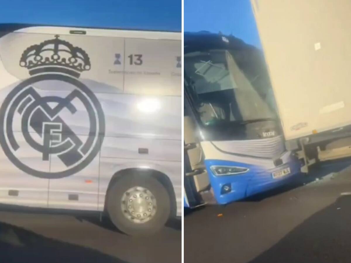 Les llueve sobre mojado: bus del Real Madrid sufre accidente en su viaje de regreso de Liverpool