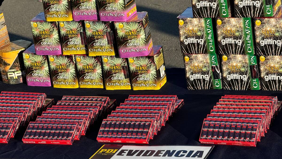 Megaoperativo permite decomiso de más de una tonelada de fuegos artificiales y más de 30 mil cigarrillos en Santiago