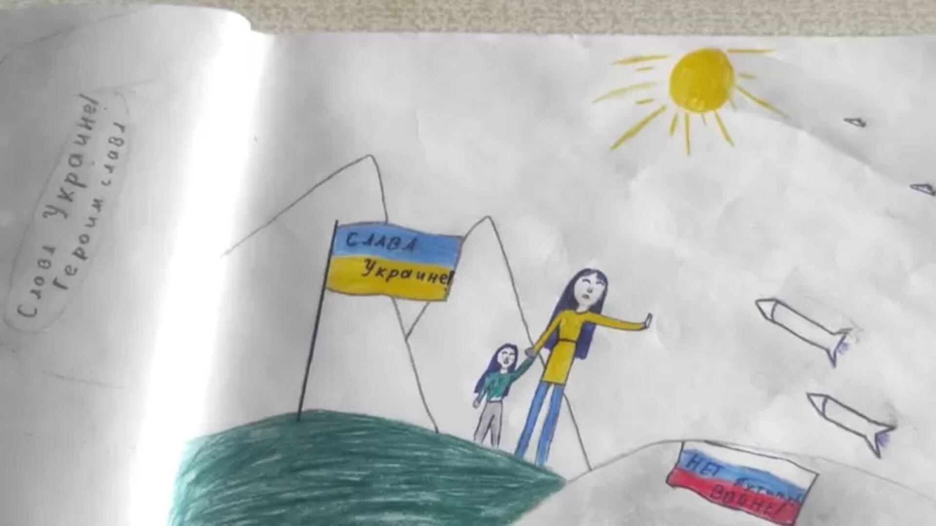 guerra en Ucrania, Una multa por criticar la guerra por redes sociales, castigo a la libertad de opinión, grupo de derechos humanos Memorial, Rusia, dibujo contra la guerra,
