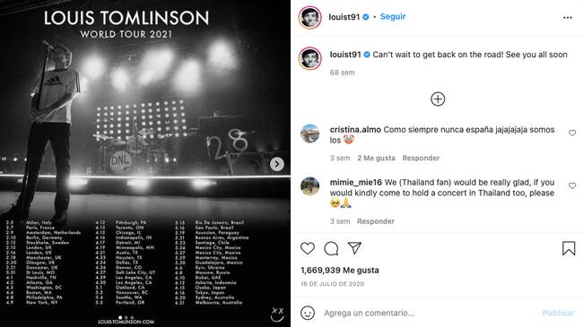 Instagram Louis Tomlinson