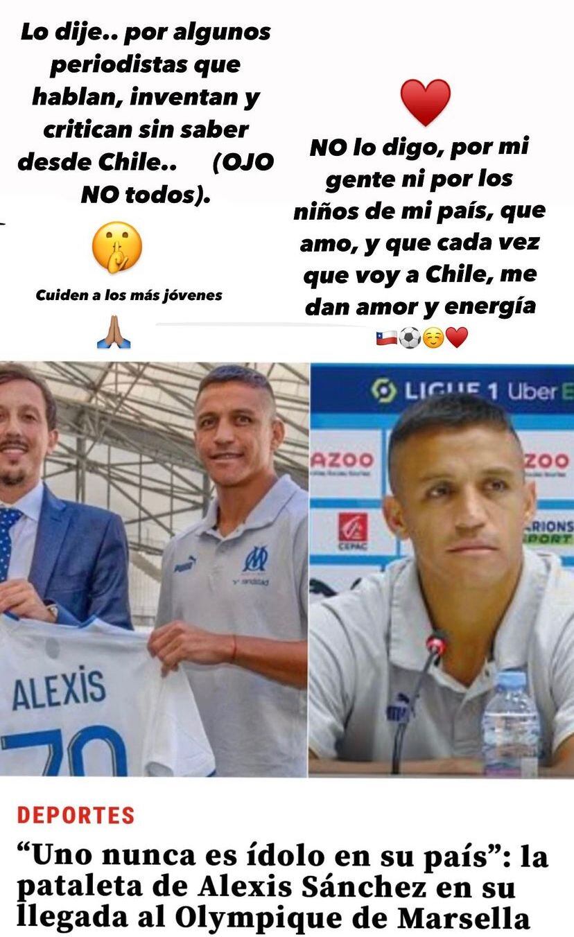 Alexis Sánchez aclara sus dichos en su presentación en el Marsella.