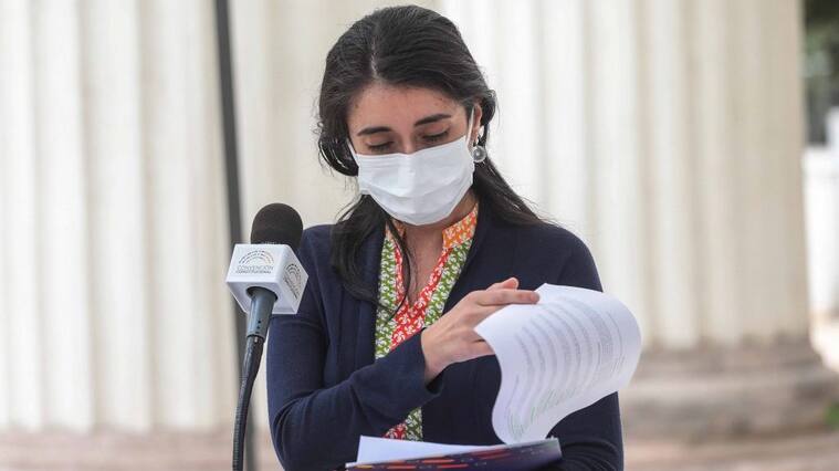 2 de febrero del 2022/SANTIAGOLa presidente de la Convención Constituyente, María Elisa Quintero, realiza un punto de prensa, en el ex Congreso Nacional.
FOTO: SEBASTIAN BELTRAN GAETE/AGENCIAUNO