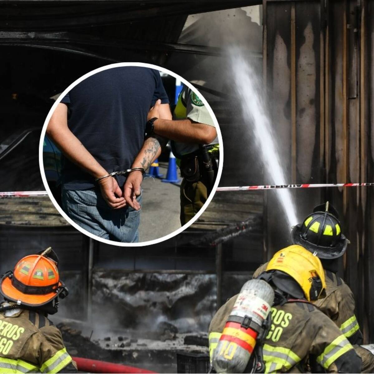 Detienen a presunto autor de incendio intencional que destruyó dos casas en Santiago Centro