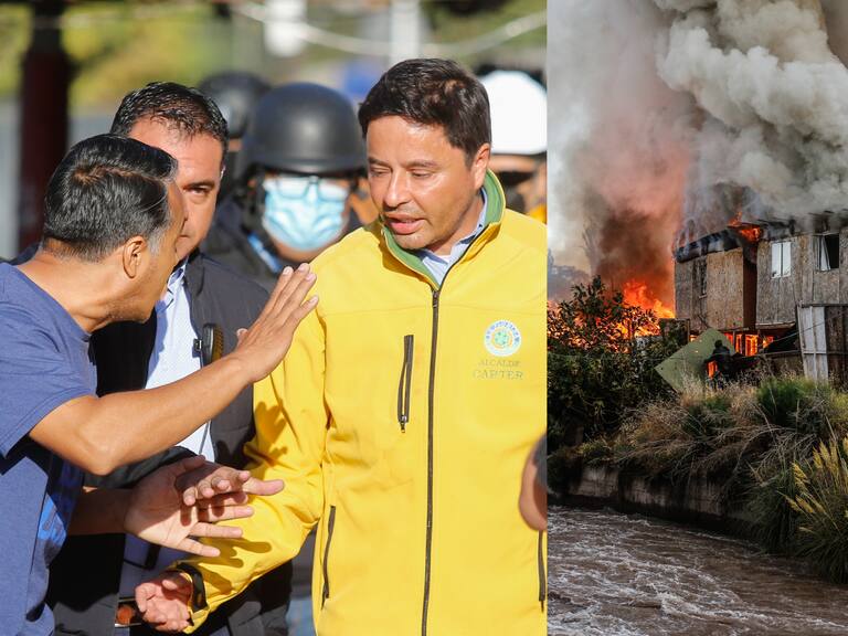 Incendio en campamento dignidad: el tenso momento vivido entre vecinos de la toma y el alcalde Rodolfo Carter
