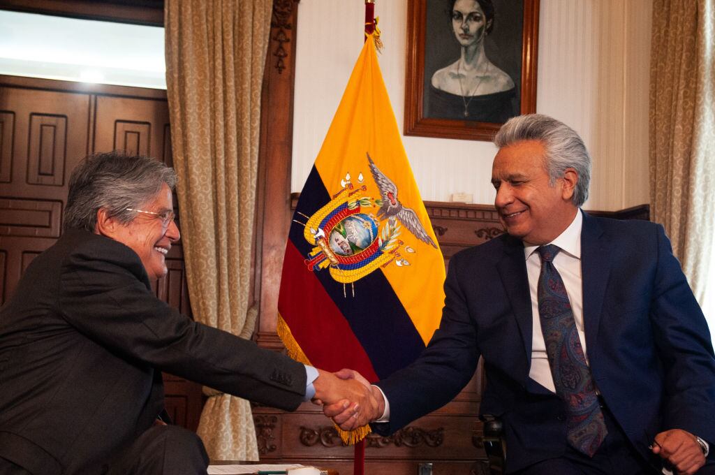 El expresidente de Ecuador Lenín Moreno y el actual mandatario ecuatoriano Guillermo Lasso