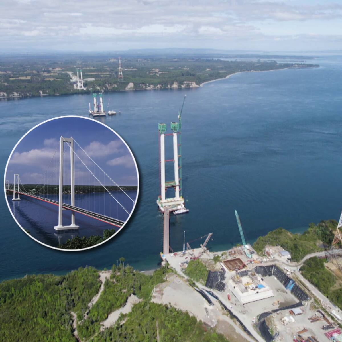 Con el 65% de avances: así luce el puente Chacao tras completar etapa clave