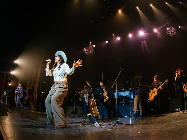 MONTERREY, MEXICO - MARCH 29: Carmen Ruiz, of Los Bunkers Chlean band, performs at Escenario GNP Seguros on March 29, 2025 in Monterrey, Mexico. (Photo by Medios y Media/Getty Images)