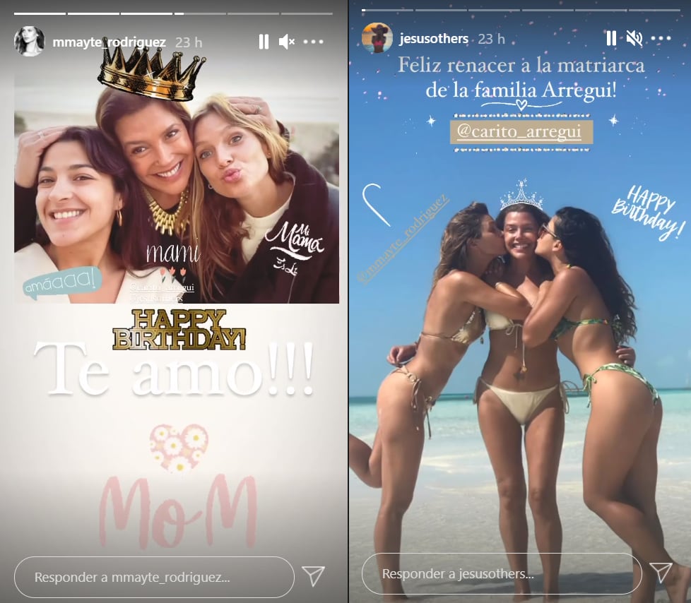 Los tiernos saludos de las hijas de Carolina Arregui en su cumpleaños número 56