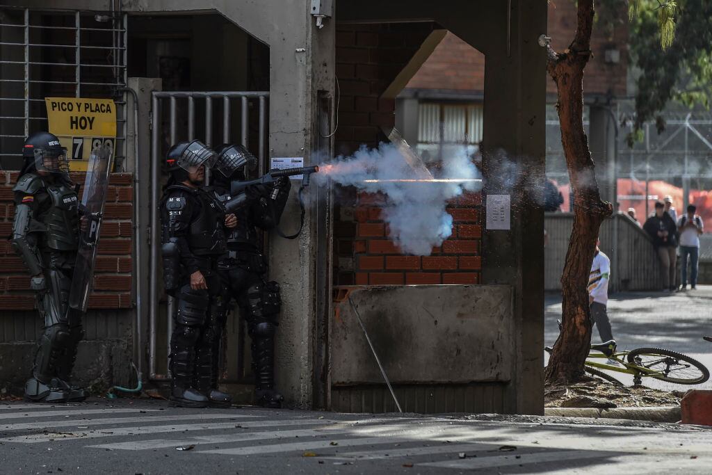 La acción represiva de la policía colombiana