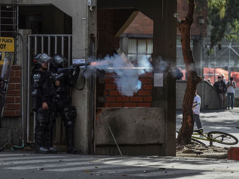 La acción represiva de la policía colombiana