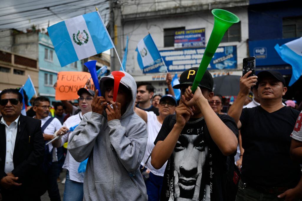 Una manifestación a favor del presidente electo y contra la fiscalía en Guatemala