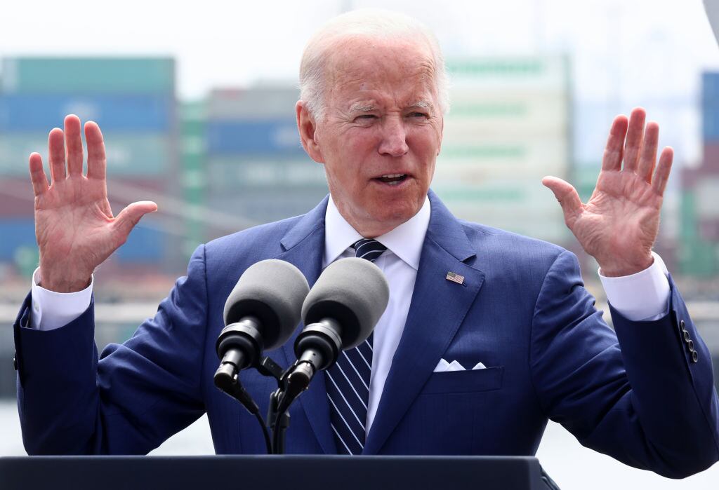 El mandatario estadounidense Joe Biden ante los medios