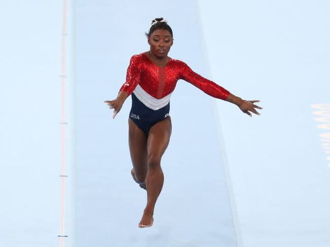 Simone Biles en la etapa de clasificación de la gimnasia en Tokio 2020
