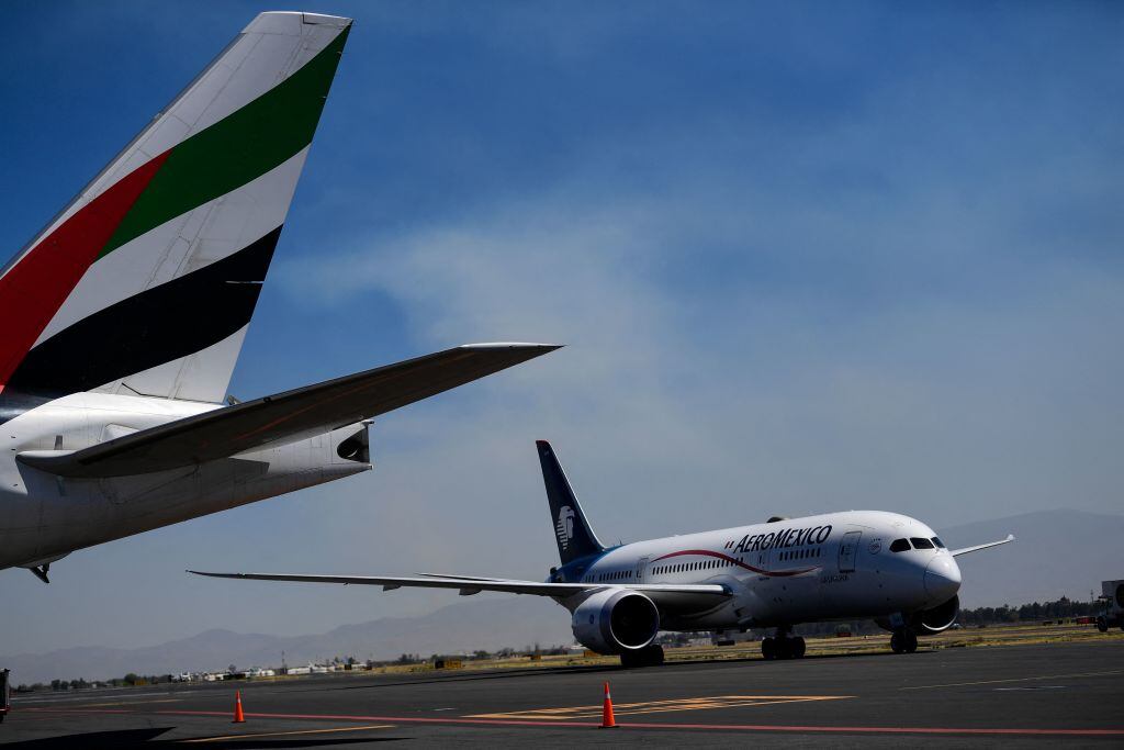 Avión de Aeroméxico en el Aeropuerto Internacional Benito Juárez del DF