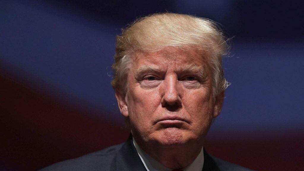 VIRGINIA BEACH, VA - SEPTEMBER 06:  Republican presidential nominee Donald Trump pauses during a campaign event September 6, 2016 in Virginia Beach, Virginia. Trump participated in a discussion with retired Army Lieutenant General Michael Flynn.  (Photo by Alex Wong/Getty Images)