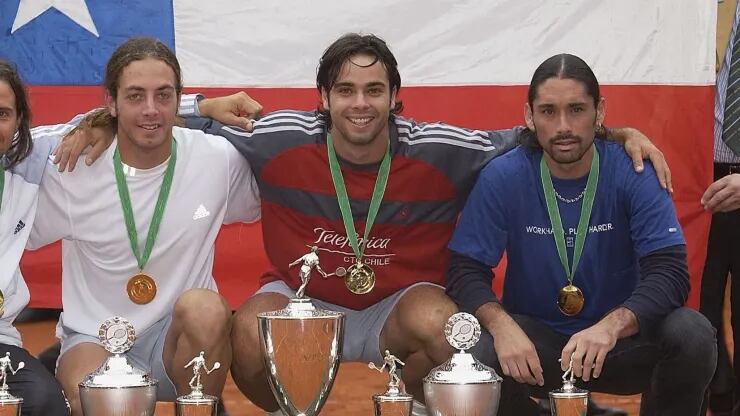 Nicolás Massú, Fernando González y Marcelo Ríos. Getty Images
