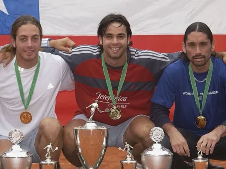Nicolás Massú, Fernando González y Marcelo Ríos. Getty Images