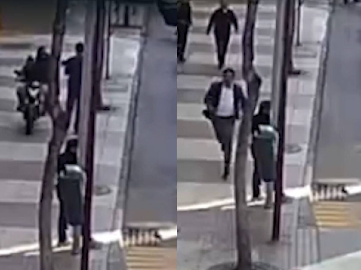 Captan a alcalde de Calama persiguiendo a motochorro que le robó su celular municipal en pleno centro de Santiago