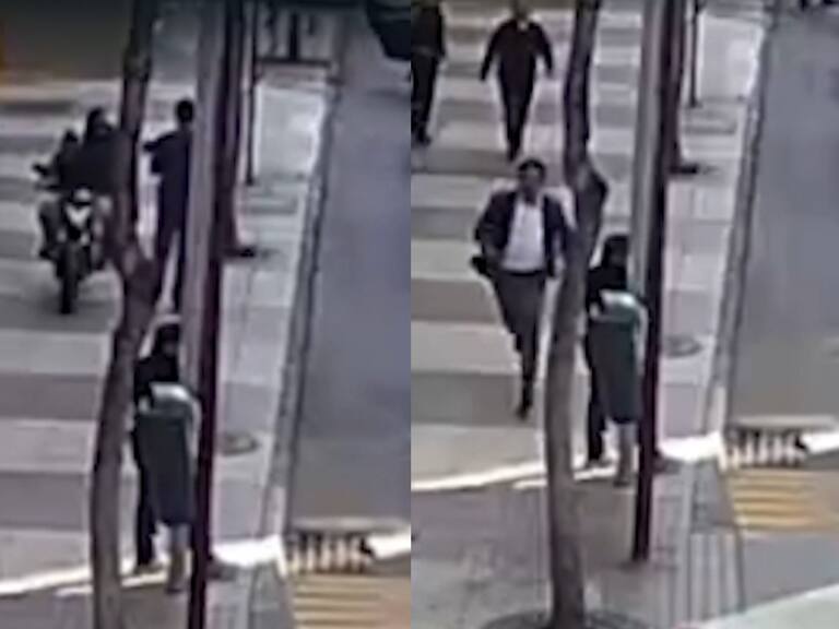 Captan a alcalde de Calama persiguiendo a motochorro que le robó su celular municipal en pleno centro de Santiago