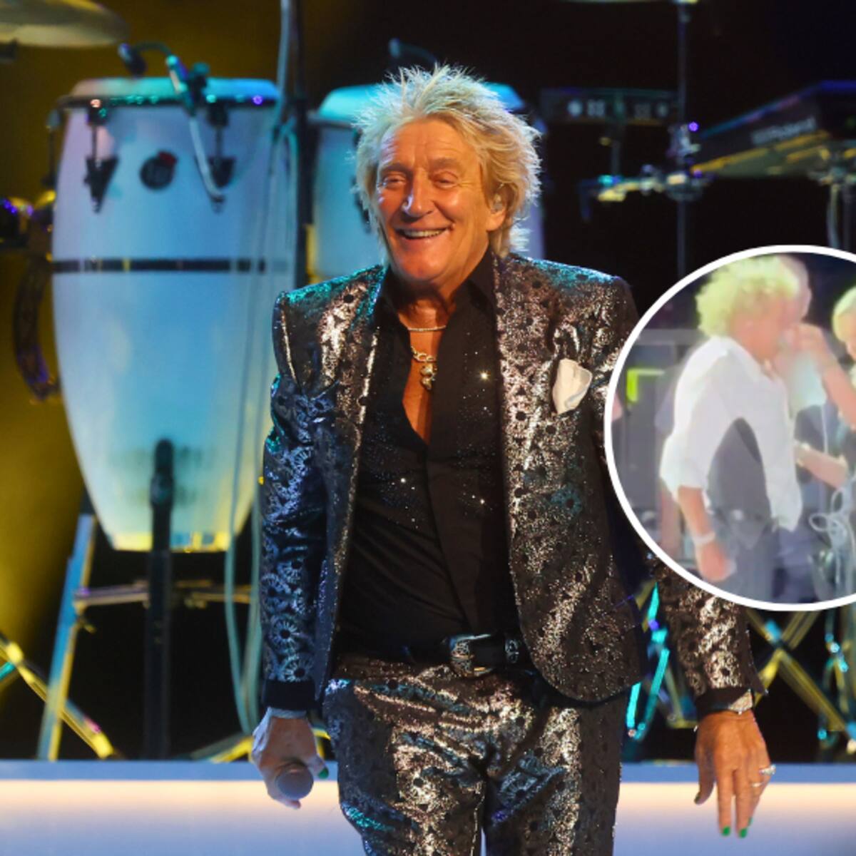 Preocupación por Rod Stewart: casi se desmaya en pleno concierto y tuvo que ser asistido con oxígeno