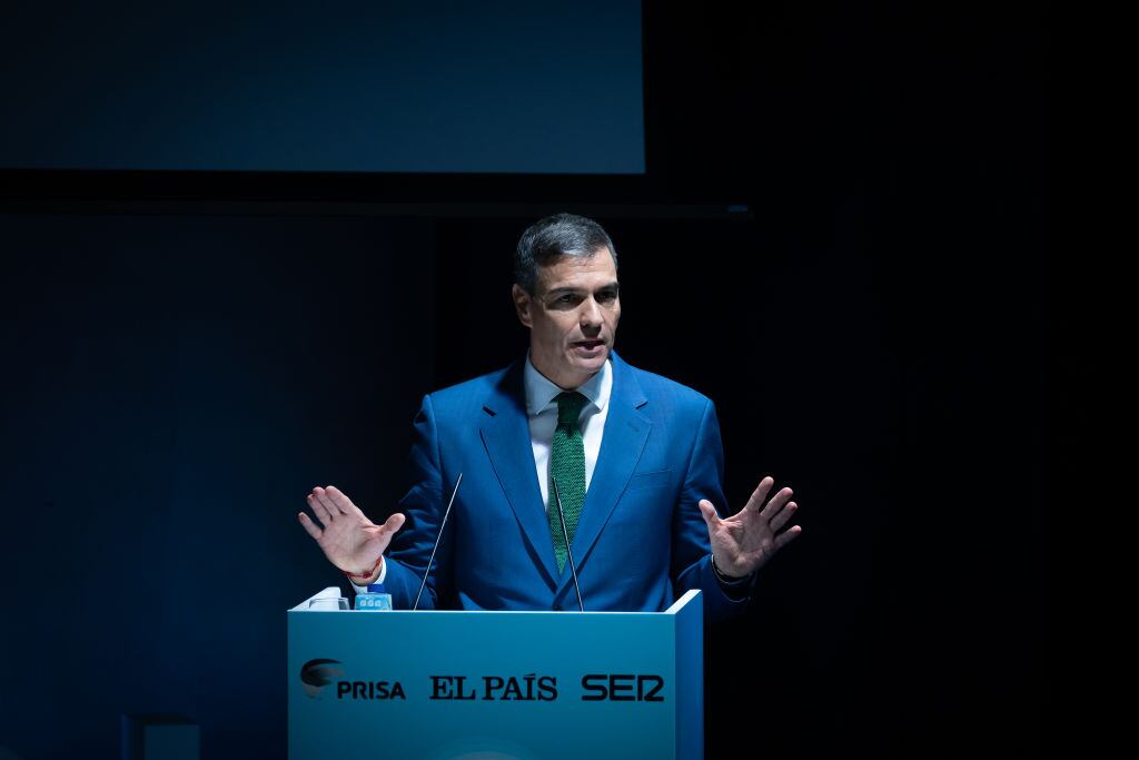 El presiente de España, Pedro Sánchez, en un evento en la ciudad de Barcelona que organiza la empresa medial Prisa