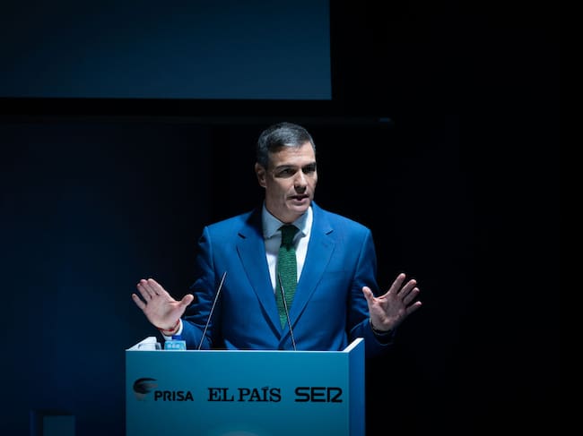 El presiente de España, Pedro Sánchez, en un evento en la ciudad de Barcelona que organiza la empresa medial Prisa