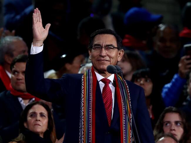 El exmandatario peruano Martin Vizcarra en un acto en Lima