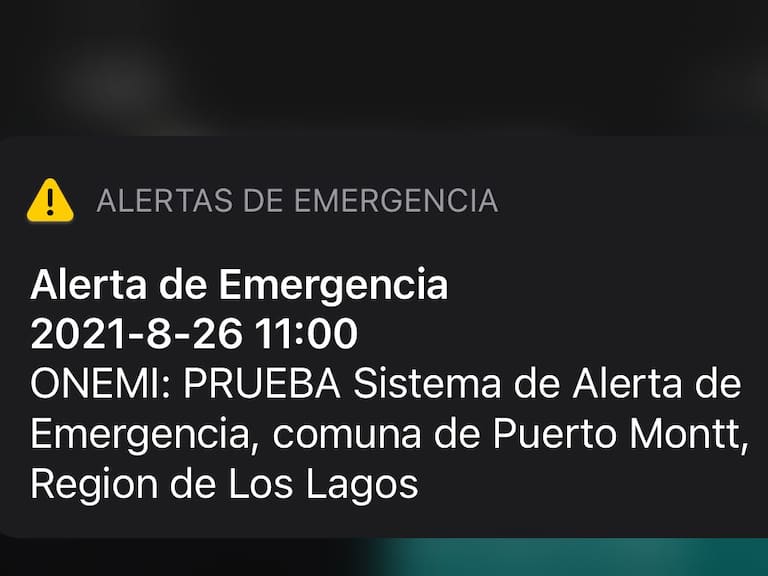 prueba del Sistema de Alerta de Emergencia para celulares en Puerto Montt