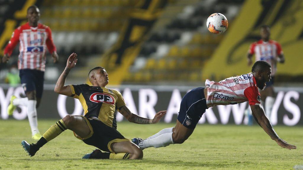16 DE DICIEMBRE DE 2020/COQUIMBO, durante el partido valido por los cuartos de final vuelta de la Copa Conmebol Sudamericana 2020, entre Coquimbo Unido y Junior de Barranquilla, disputado en el Estadio Francisco Sanchez Rumoroso.
FOTO: STAFF IMAGES/CONMEBOL VIA AGENCIAUNO