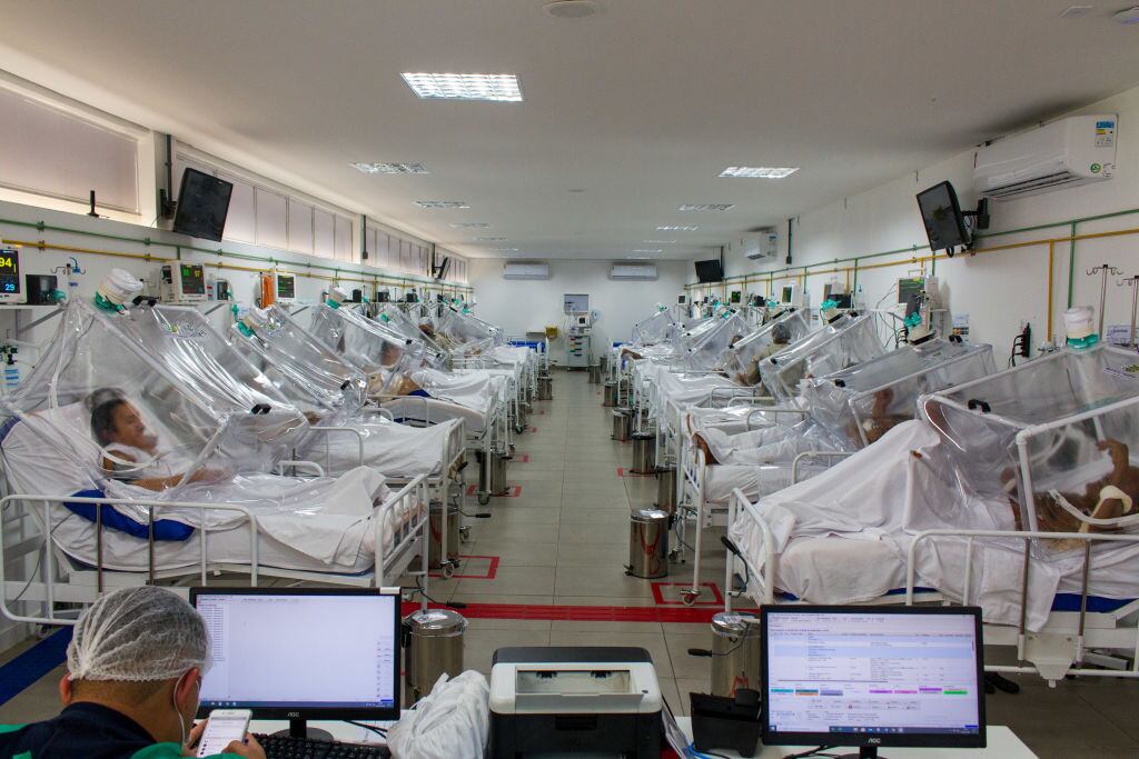 Pacientes del Covid-19 en un hospital de Manaos
