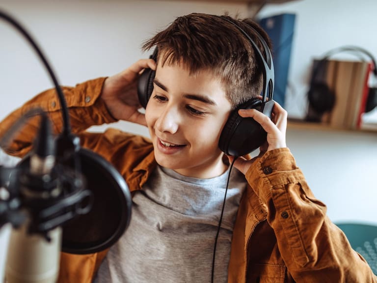 Kid preparing his equipment for tonight show