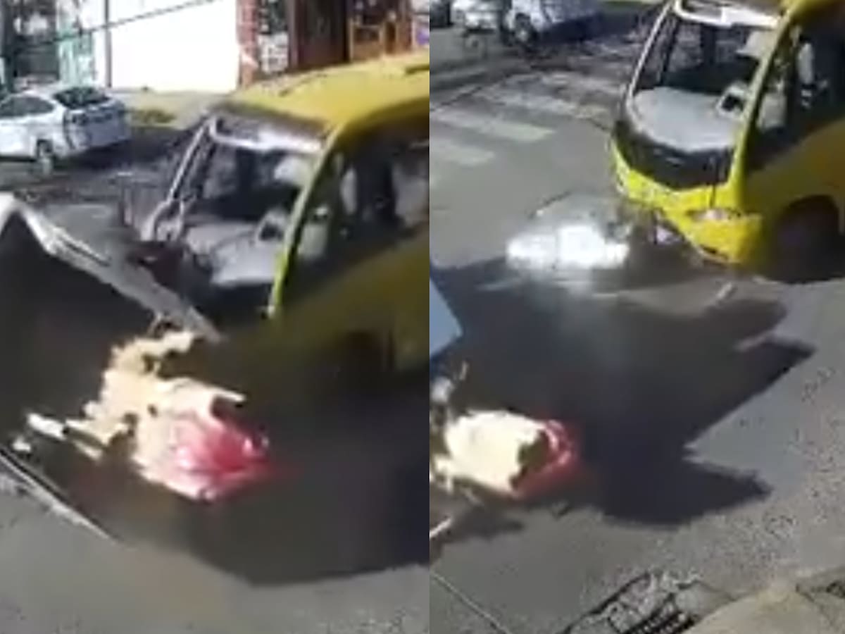Pasajero sale eyectado tras choque de bus con furgón en Chillán: accidente quedó registrado en cámaras de seguridad