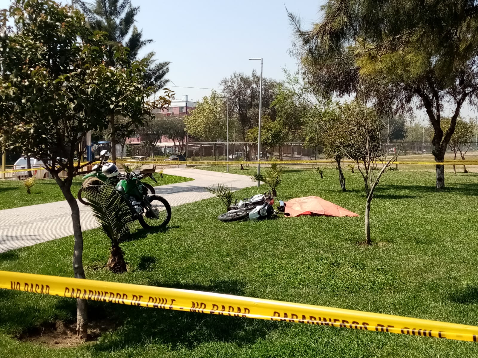 El lugar donde fue abatido el ladrón. / ADN.cl