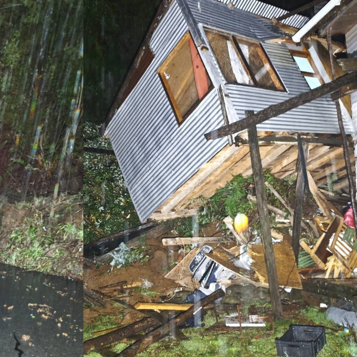 Temporal en el sur de Chile genera tres remociones en masa en la comuna de Chaitén